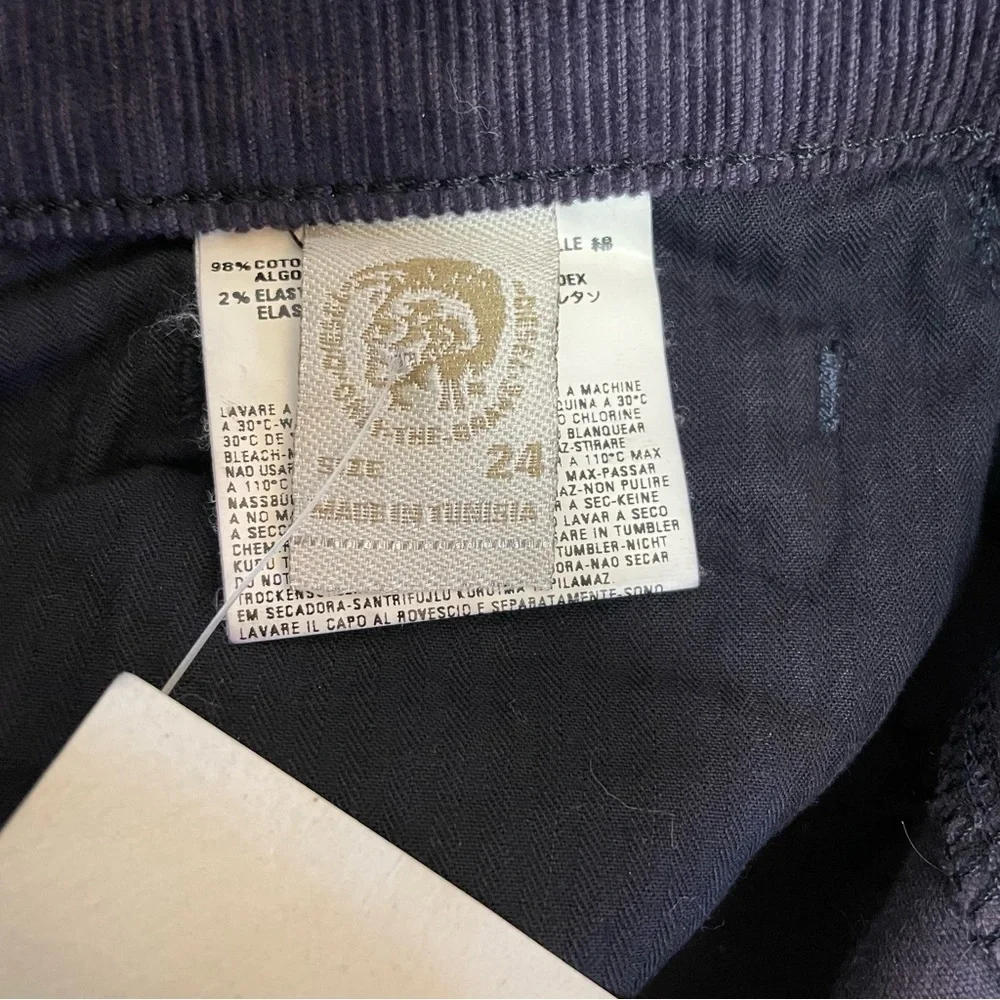 NWT New Diesel Straight Leg Corduroy Purple Pants Size 24